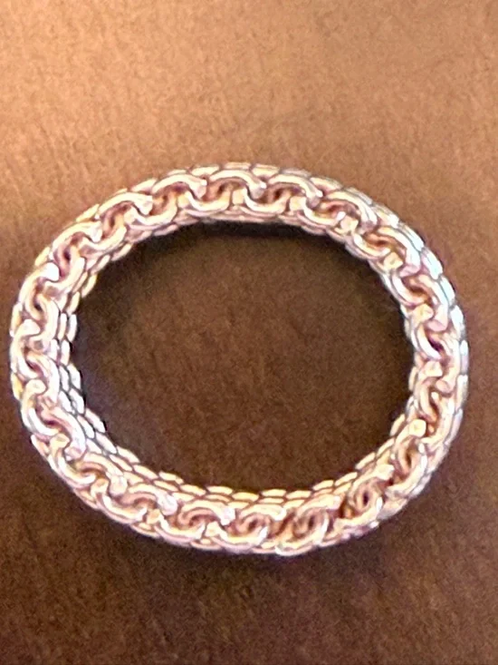 Tiffany & Co. Silver 925 Mesh Ring and Signature Pouch Size 6 - Picture 6 of 8